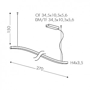 Misure lampada Curve 3